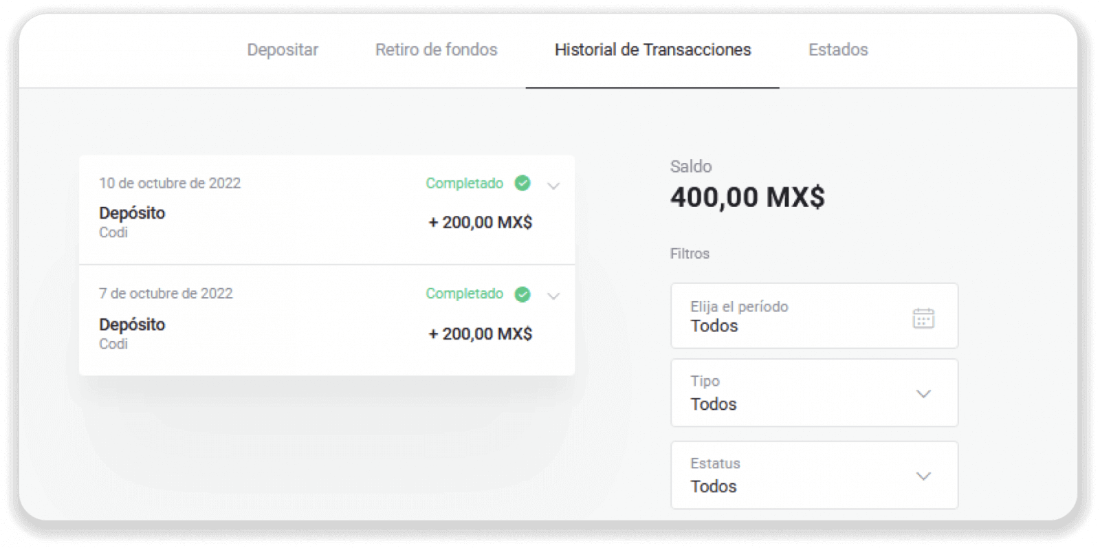 Binomo メキシコでの資金の入出金 Binomo メキシコでの資金の入出金
