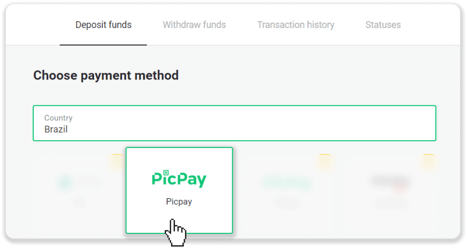 Deposit Funds in Binomo via Brazil Internet Banking (Bank Transer, Paylivre, Loterica, Itau, Boleto Rapido) and E-wallets (Picpay, Astropay, Banco do Brasil, Santander, Bradesco, Neteller, Skrill, WebMoney, Advcash) Deposit Funds in Binomo via Brazil Internet Banking (Bank Transer, Paylivre, Loterica, Itau, Boleto Rapido) and E-wallets (Picpay, Astropay, Banco do Brasil, Santander, Bradesco, Neteller, Skrill, WebMoney, Advcash)