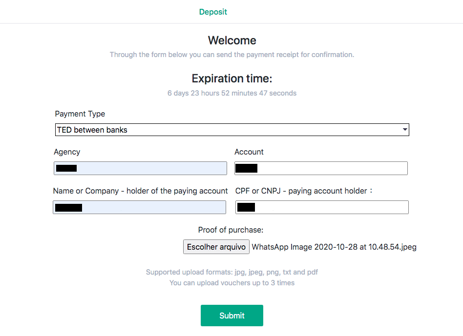 Внесите средства в Binomo через интернет-банкинг в Бразилии (Bank Transer, Paylivre, Loterica, Itau, Boleto Rapido) и электронные кошельки (Picpay, Astropay, Banco do Brasil, Santander, Bradesco, Neteller, Skrill, WebMoney, Advcash)