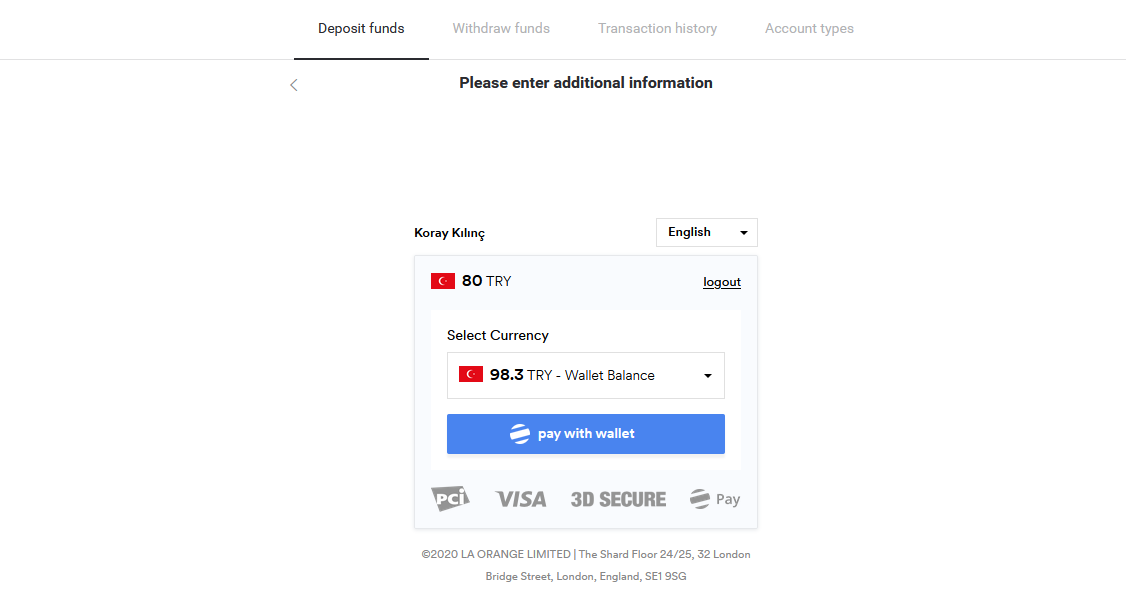 通过土耳其银行卡(Visa / MasterCard)、网上银行(银行转账、二维码、CEPbank、AKBANK、Türkiye İş Bankası、TEB、Deniz Bank、Ziraat Bankası、Türkiye Finans)和电子钱包将资金存入 Binomo 通过土耳其银行卡(Visa / MasterCard)、网上银行(银行转账、二维码、CEPbank、AKBANK、Türkiye İş Bankası、TEB、Deniz Bank、Ziraat Bankası、Türkiye Finans)和电子钱包将资金存入 Binomo