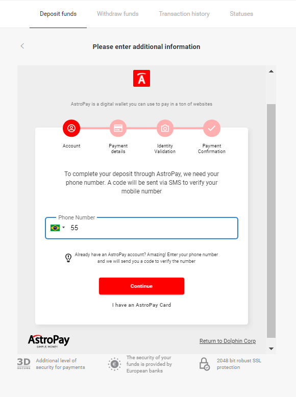 Pagdeposito sa mga Pondo sa Binomo pinaagi sa E-wallet (Webmoney WMZ, Picpay, Neteller, Astropay, Cash U, Skrill, ADV cash, AstroPay Card, Perfect Money) Pagdeposito sa mga Pondo sa Binomo pinaagi sa E-wallet (Webmoney WMZ, Picpay, Neteller, Astropay, Cash U, Skrill, ADV cash, AstroPay Card, Perfect Money)