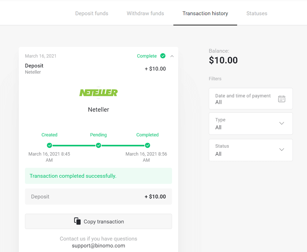 Lacagaha Debaajiga ah ee Binomo iyada oo loo marayo E-boorsada (Webmoney WMZ, Picpay, Neteller, Atropay, Cash U, Skrill, ADV lacag caddaan ah, Kaarka AstroPay, Lacag qumman) Lacagaha Debaajiga ah ee Binomo iyada oo loo marayo E-boorsada (Webmoney WMZ, Picpay, Neteller, Atropay, Cash U, Skrill, ADV lacag caddaan ah, Kaarka AstroPay, Lacag qumman)