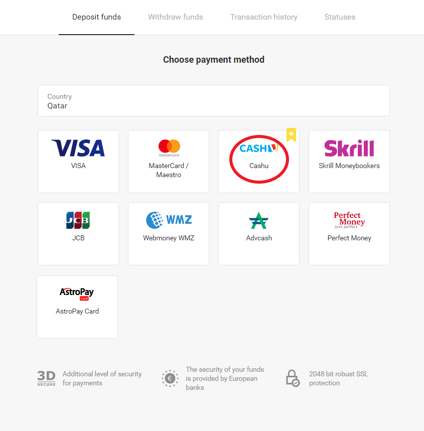 Lacagaha Debaajiga ah ee Binomo iyada oo loo marayo E-boorsada (Webmoney WMZ, Picpay, Neteller, Atropay, Cash U, Skrill, ADV lacag caddaan ah, Kaarka AstroPay, Lacag qumman) Lacagaha Debaajiga ah ee Binomo iyada oo loo marayo E-boorsada (Webmoney WMZ, Picpay, Neteller, Atropay, Cash U, Skrill, ADV lacag caddaan ah, Kaarka AstroPay, Lacag qumman)