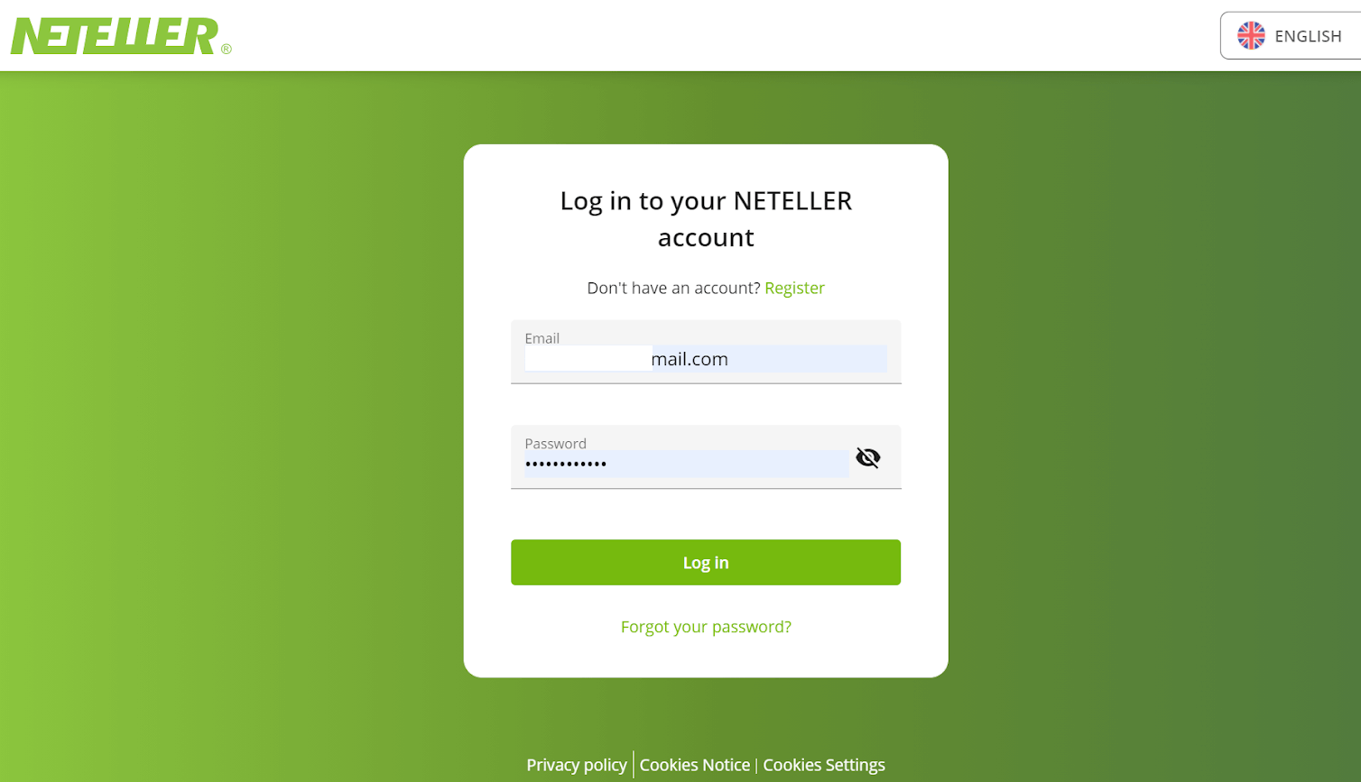 Внесіть кошти на Binomo через Neteller