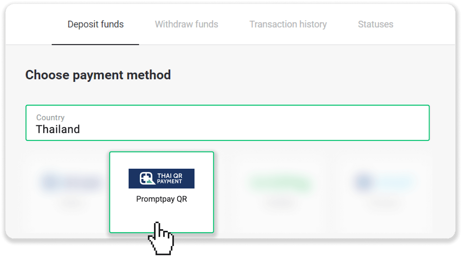 Tayland Promptpay QR, Gerçek para ve İnternet Bankacılığı