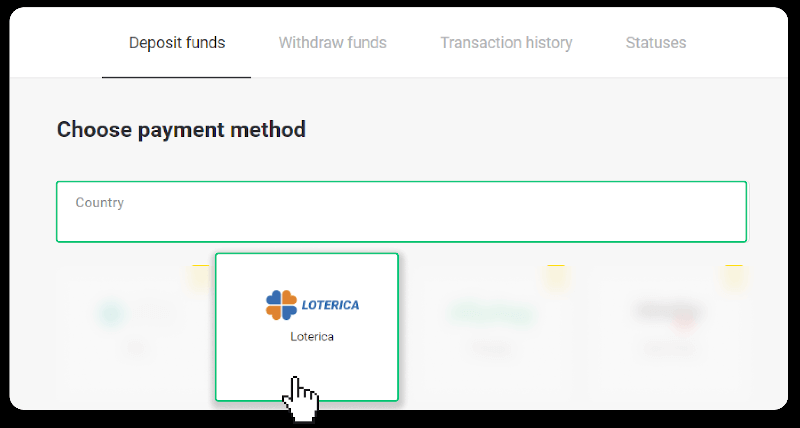 إيداع الأموال عبر التحويل البنكي (Itau، PicPay، Loterica، Boleto Rapido، Paylivre، Pagsmile، Bradesco، Santander) على Binomo