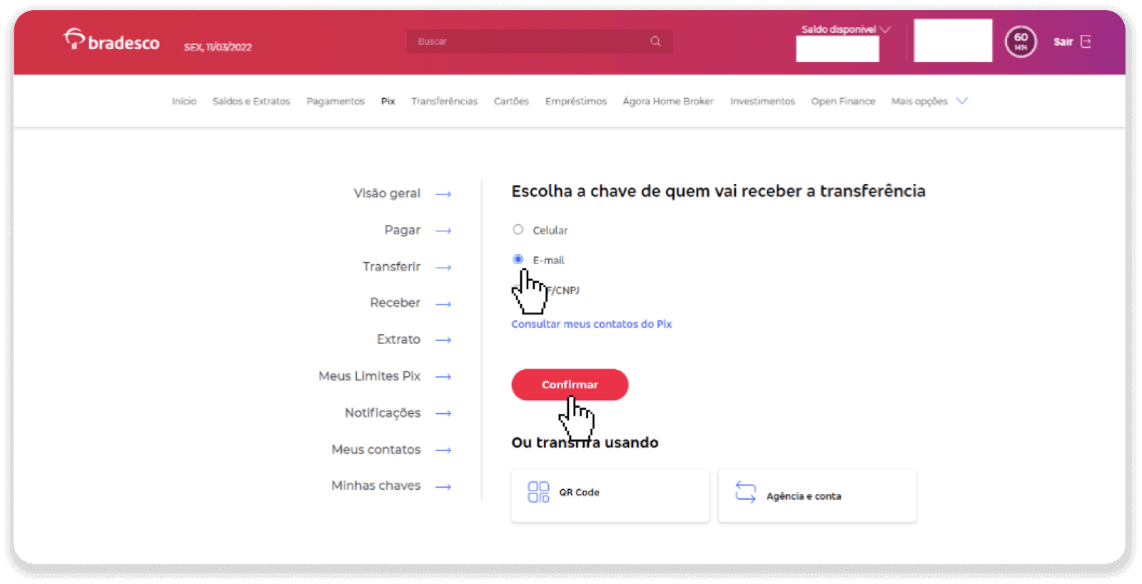 إيداع الأموال عبر التحويل البنكي (Itau، PicPay، Loterica، Boleto Rapido، Paylivre، Pagsmile، Bradesco، Santander) على Binomo