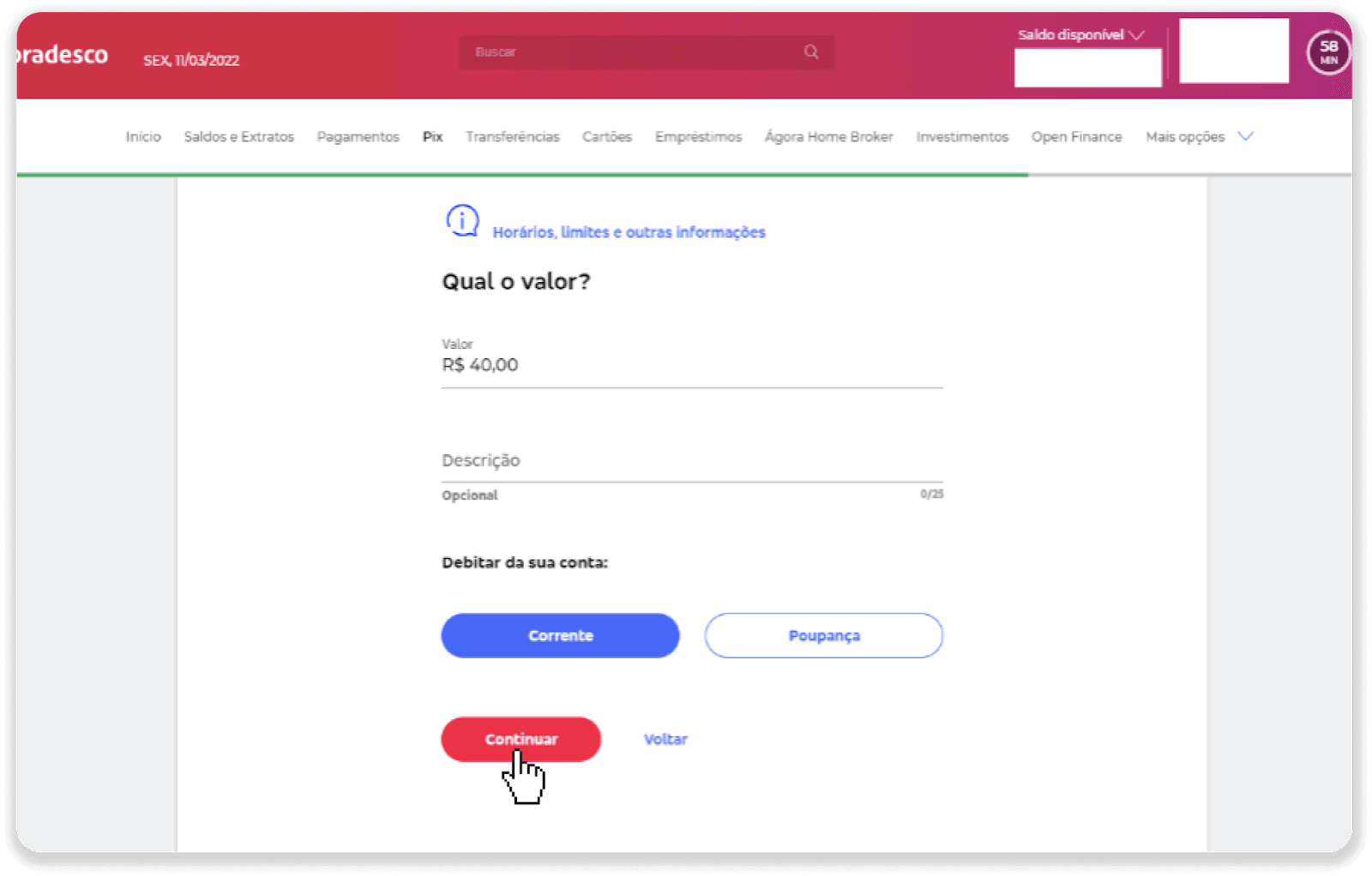 إيداع الأموال عبر التحويل البنكي (Itau، PicPay، Loterica، Boleto Rapido، Paylivre، Pagsmile، Bradesco، Santander) على Binomo