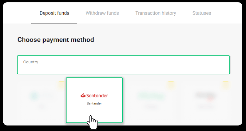 إيداع الأموال عبر التحويل البنكي (Itau، PicPay، Loterica، Boleto Rapido، Paylivre، Pagsmile، Bradesco، Santander) على Binomo