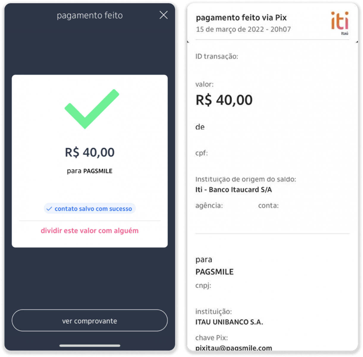 إيداع الأموال عبر التحويل البنكي (Itau، PicPay، Loterica، Boleto Rapido، Paylivre، Pagsmile، Bradesco، Santander) على Binomo