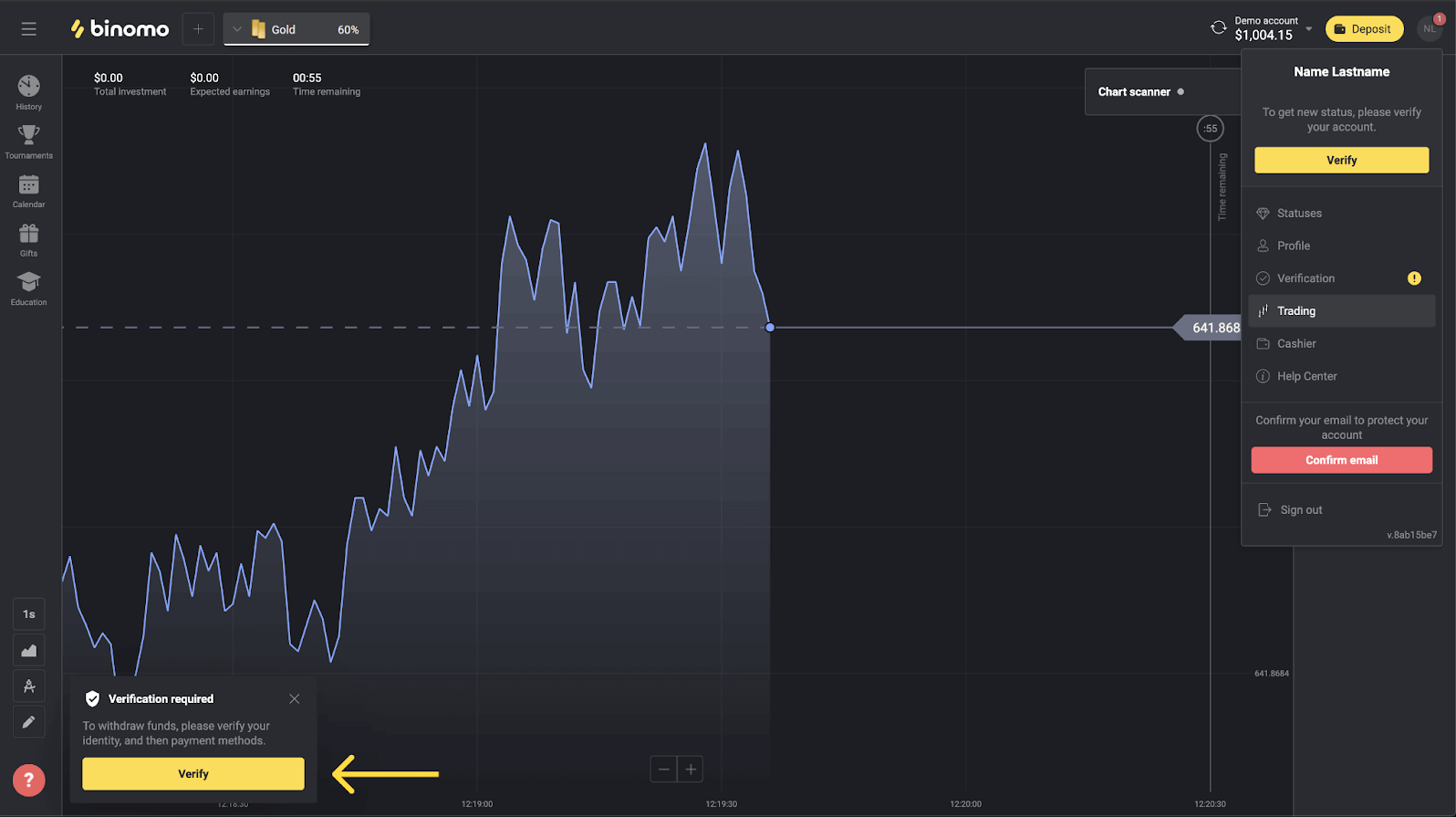 Ofte stillede spørgsmål (FAQ) om verifikation på Binomo