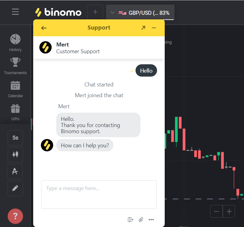 Binomo 지원팀에 연락하는 방법