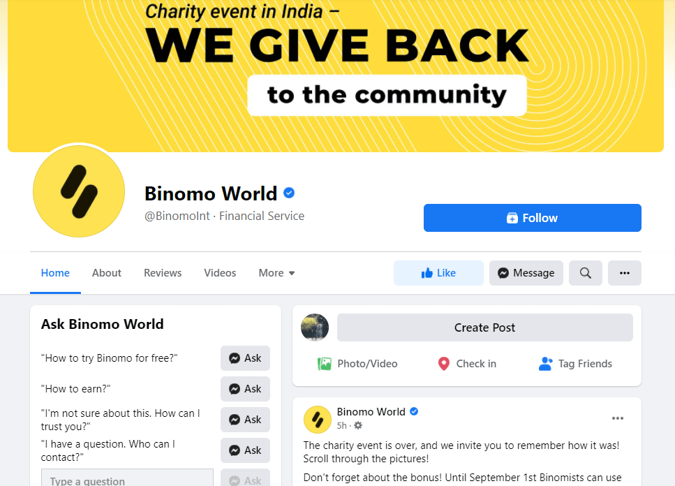 Binomo 지원팀에 연락하는 방법