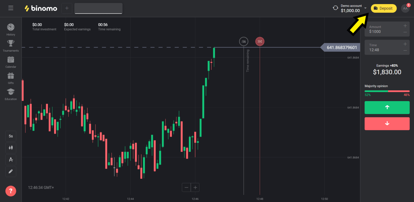 كيفية إيداع الأموال في Binomo كيفية إيداع الأموال في Binomo