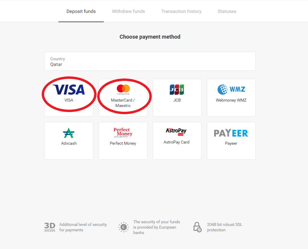 Як увійти та внести кошти в Binomo