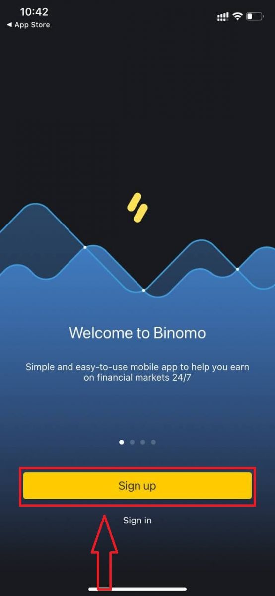 如何在 Binomo 上開設模擬賬戶