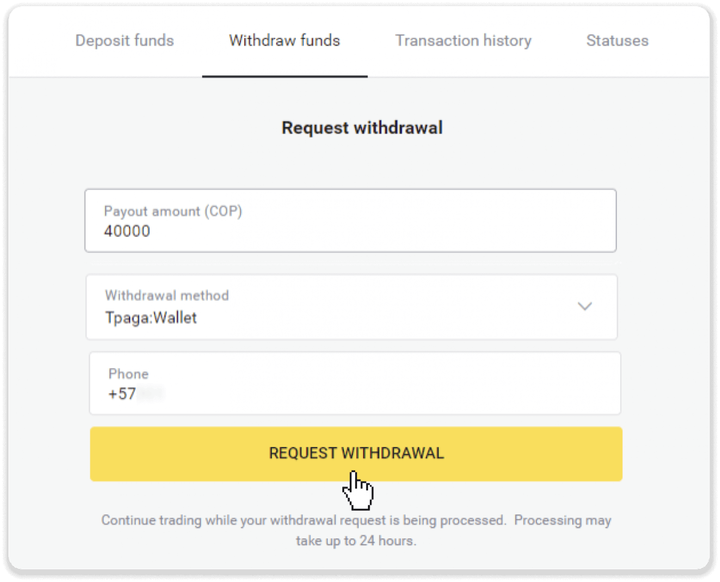 Как вывести средства из Binomo на мой электронный кошелек (Payfix, Webmoney WMZ, Tpaga, Perfect Money, ADV Cash, PayTM, Globe Pay, AstroPay, Jeton Wallet)