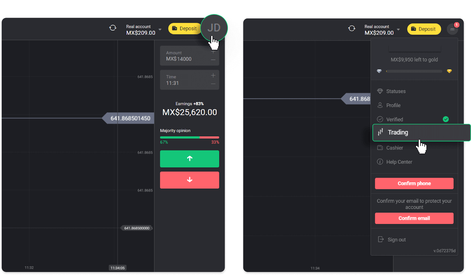 Cómo retirar fondos a mi cuenta bancaria (transferencia bancaria, banca por Internet, transferencia bancaria IMPS, transferencia bancaria NEFT, intercambiador indio, NetBanking, cuenta virtual, CEPbank, PIX) en Binomo