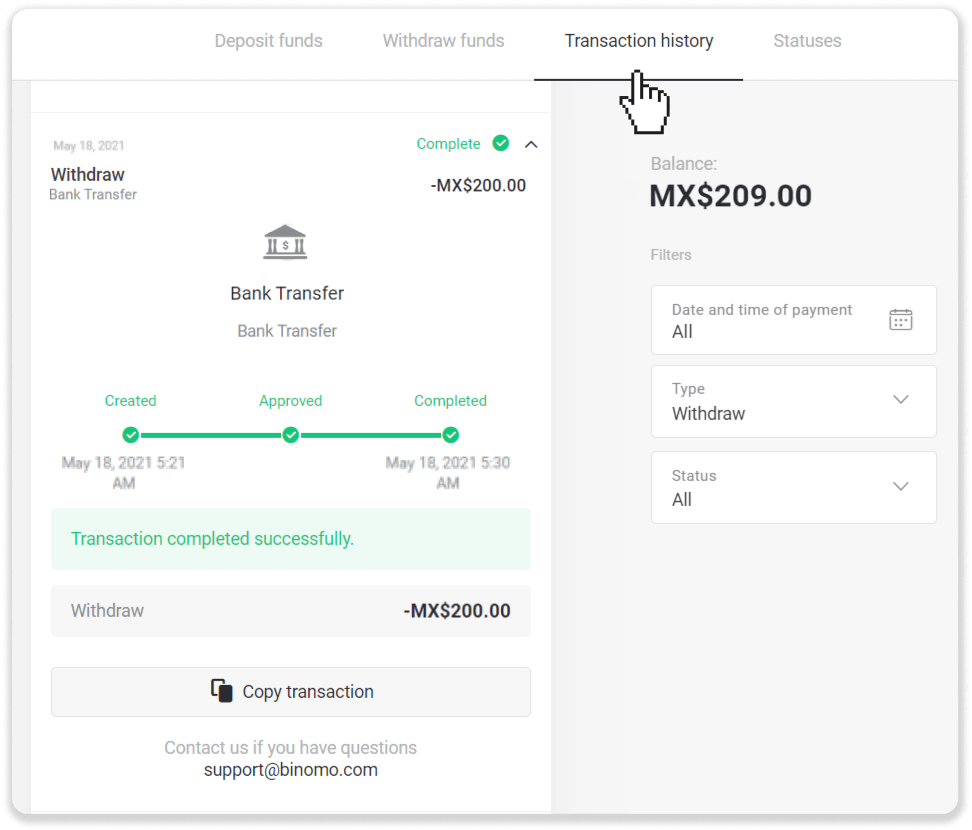 Cómo retirar fondos a mi cuenta bancaria (transferencia bancaria, banca por Internet, transferencia bancaria IMPS, transferencia bancaria NEFT, intercambiador indio, NetBanking, cuenta virtual, CEPbank, PIX) en Binomo
