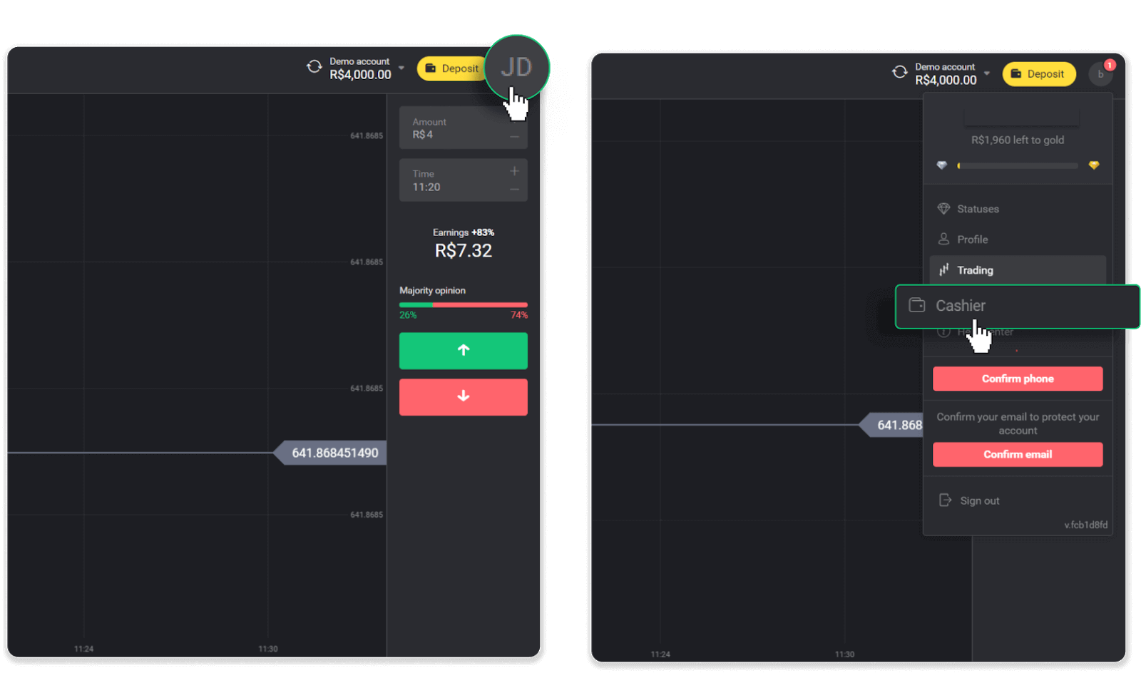 Cómo retirar fondos a mi cuenta bancaria (transferencia bancaria, banca por Internet, transferencia bancaria IMPS, transferencia bancaria NEFT, intercambiador indio, NetBanking, cuenta virtual, CEPbank, PIX) en Binomo
