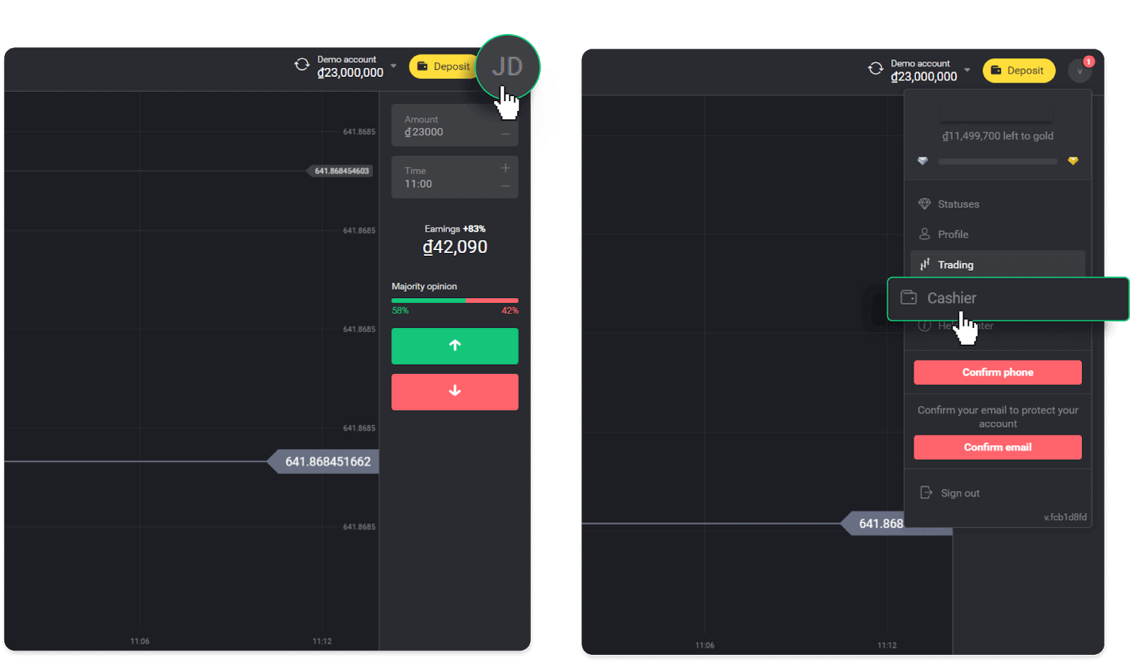 Cómo retirar fondos a mi cuenta bancaria (transferencia bancaria, banca por Internet, transferencia bancaria IMPS, transferencia bancaria NEFT, intercambiador indio, NetBanking, cuenta virtual, CEPbank, PIX) en Binomo