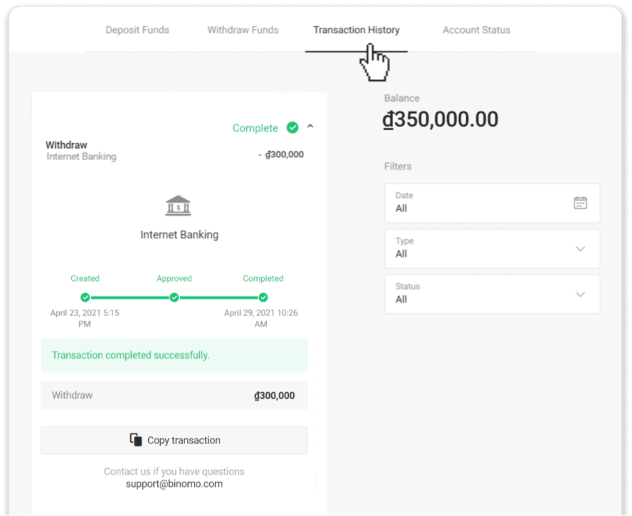 Cómo retirar fondos a mi cuenta bancaria (transferencia bancaria, banca por Internet, transferencia bancaria IMPS, transferencia bancaria NEFT, intercambiador indio, NetBanking, cuenta virtual, CEPbank, PIX) en Binomo