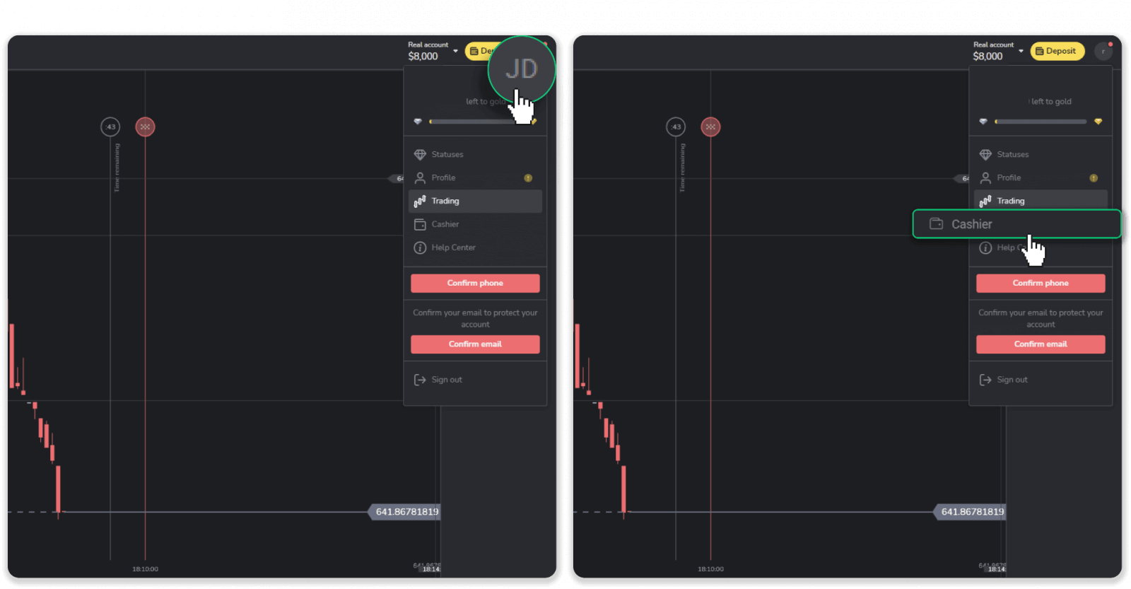 Cómo retirar fondos a mi cuenta bancaria (transferencia bancaria, banca por Internet, transferencia bancaria IMPS, transferencia bancaria NEFT, intercambiador indio, NetBanking, cuenta virtual, CEPbank, PIX) en Binomo