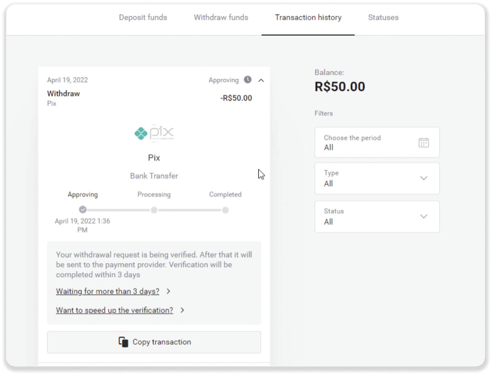 Cómo retirar fondos a mi cuenta bancaria (transferencia bancaria, banca por Internet, transferencia bancaria IMPS, transferencia bancaria NEFT, intercambiador indio, NetBanking, cuenta virtual, CEPbank, PIX) en Binomo